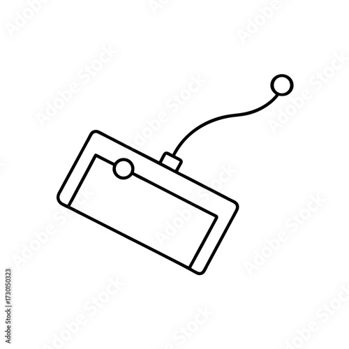 Outline of a tablet with a stylus attached silhouette