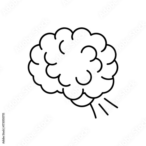 Outline of a brain with visible structure silhouette