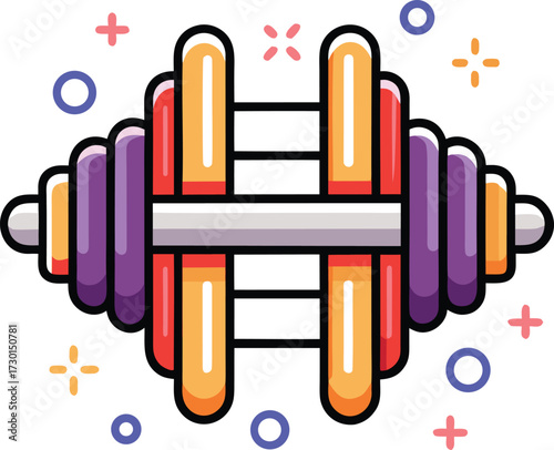 Abstract geometric shapes with vibrant color accents