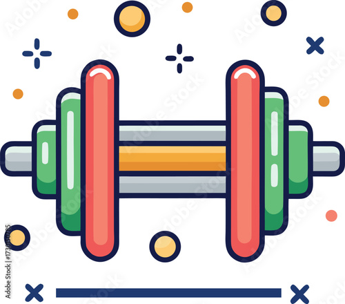 Abstract geometric shapes with vibrant color palette