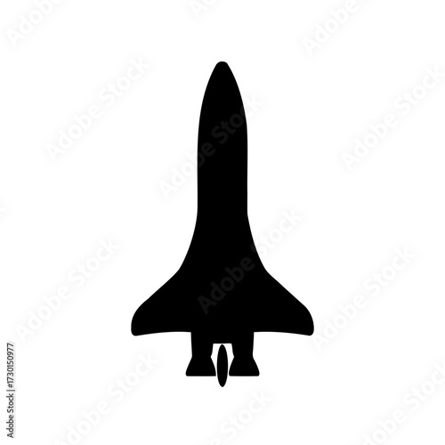 Silhouette illustration of a space shuttle for aerospace and exploration concepts