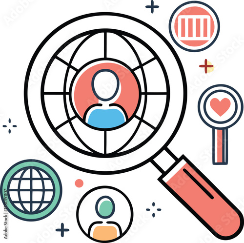 Abstract geometric shapes with vibrant color accents