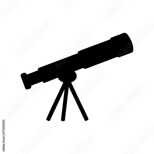Silhouette of a Telescope on a Tripod for Observing Celestial Objects