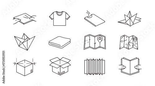 Vector art of folding instruction set