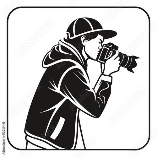 Silhouette of a photographer taking a picture