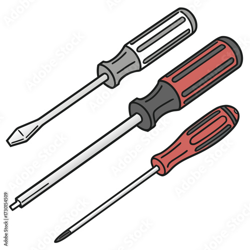 Three screwdrivers with different tips