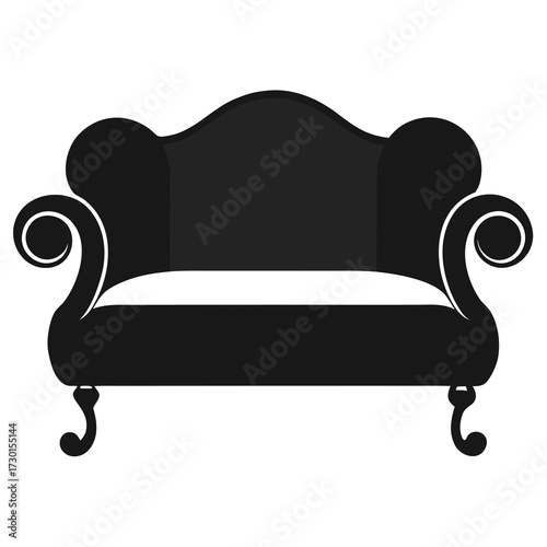 black sofa isolated on white background