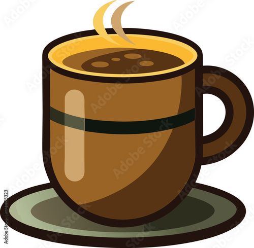 cup of coffee with chocolate vector art illustration