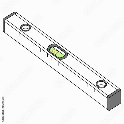Illustration of a spirit level in isometric view