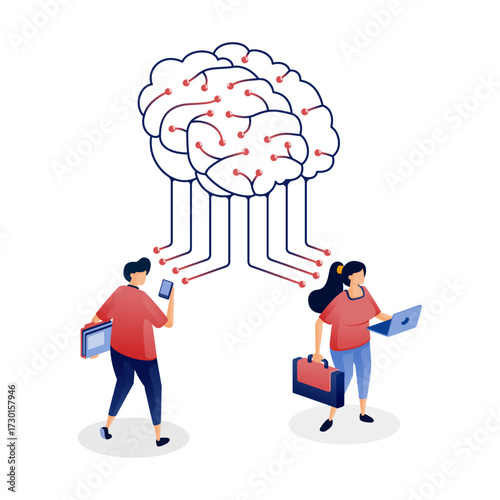 communicating with artificial intelligence brain networks. Can be used for start up, mobile app, landing page, animation, banner, website, poster