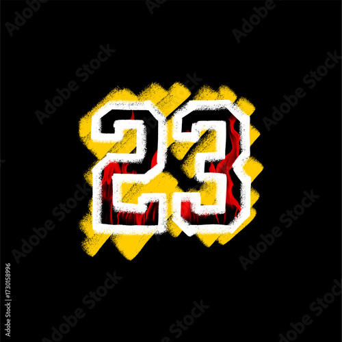 23 abstract number vintage ve...