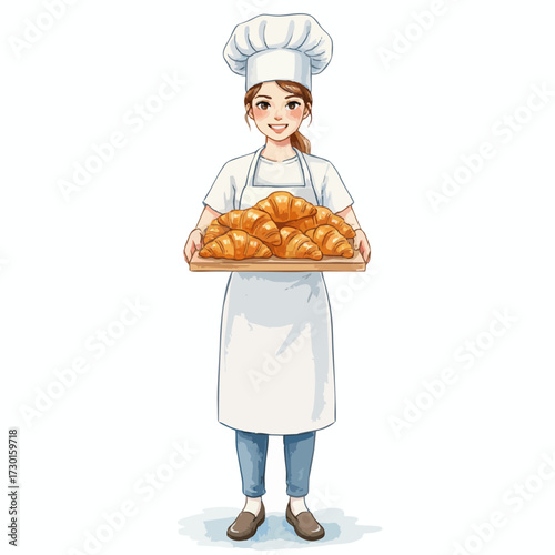 Watercolor Chefs Collection – Professional Cooks in White Uniforms on Clean White Background