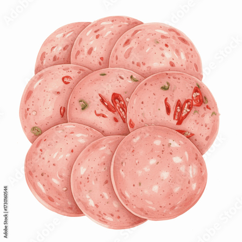 Spice-Cured Glow Chili Ham isolated watercolor vector illustration svg