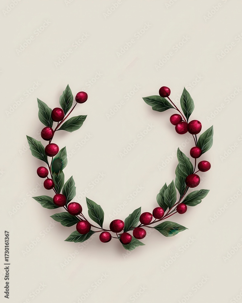 Obraz premium Christmas wreath with bells and ribbon new year 2023 hand drawn. Festive holiday adornment handcrafted evergreen decoration celebratory season joyful winter december festive