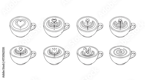 Vector art of latte art collection
