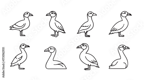 Vector art of duck icons set
