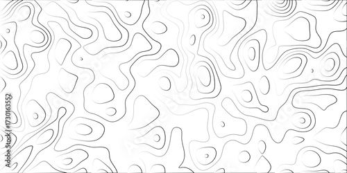 Organic topographic contour lines pattern on white background creating a sense of depth and irregular flow for design