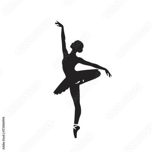 Silhouette of a ballerina in a pose