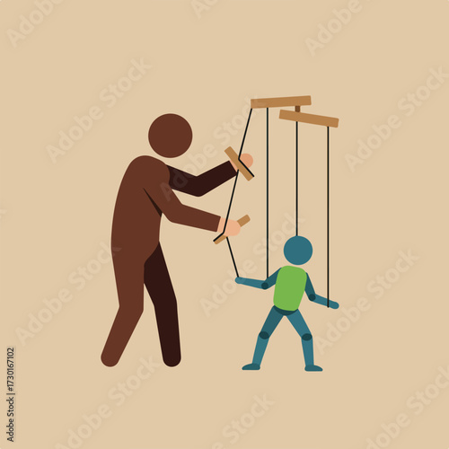 Man manipulating a puppet