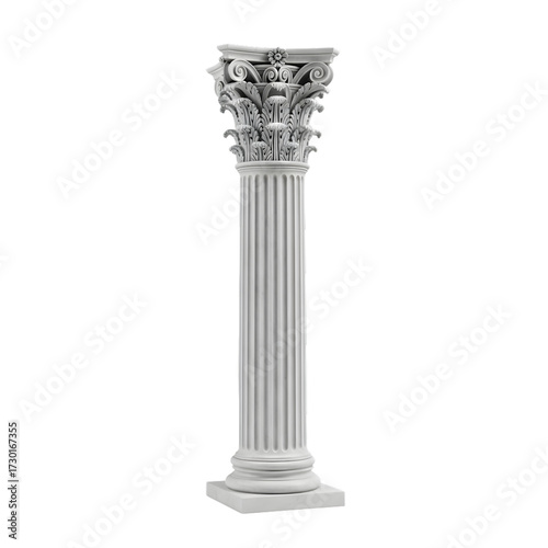 Εκτύπωση καμβά Decorative corinthian column isolated on transparent background for architectura