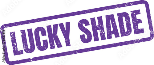 Purple rubber stamp illustration of lucky shade for backgrounds and designs