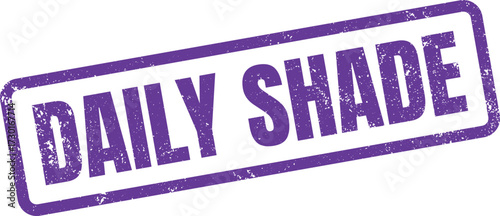 Grunge Daily Shade Rubber Stamp Effect in Violet Ink Isolated on White