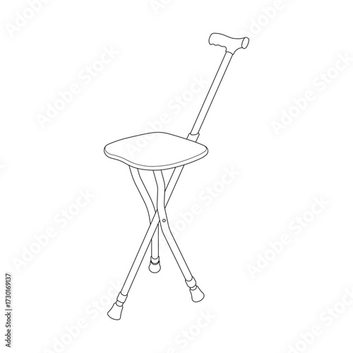 Hand drawn kids drawing vector illustration design folding cane chair cartoon isolated
