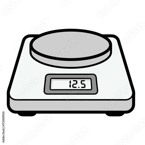 Digital Scale Weighing Twelve Point Five Isolated on Transparent Background