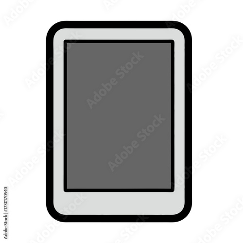 Isolated Gray and Black Tablet Device Mockup on Transparent Background Stock Illustration