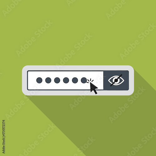 Password input field with hidden characters and a show/hide eye icon, cursor hovering.