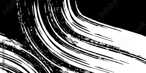 white black brush car sticker wrap pattern banner abstract sporty lines black orange color combination grunge brush pattern design, Eps 10.