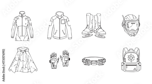 Vector art of outfit for space travel