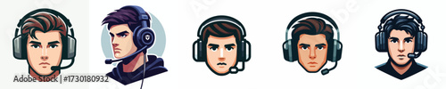 vector avatar of an esports player's face man