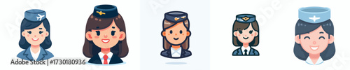 vector avatar of a flight attendant face
