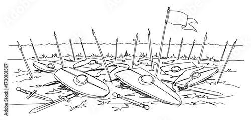 Aftermath of a Medieval Battle on a Historic Battlefield