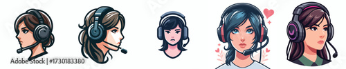 vector avatar of an esports player's face woman