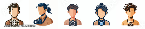 vector avatar of a photographer's face man