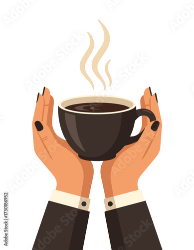 Hands Holding Coffee Cup Hot Drink Comfort Caffeine Rest