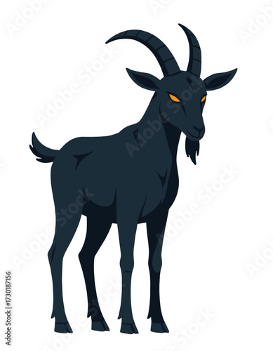 Dark Goat Glowing Eyes Devil Goat Occult Halloween Mascot