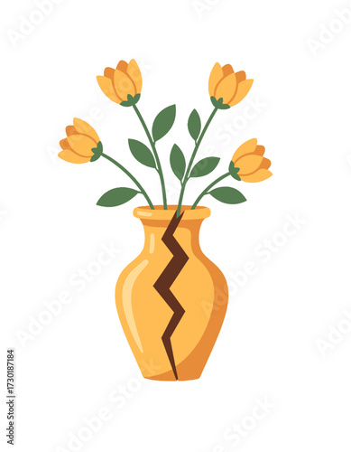 Broken Vase Flowers Dead Relationship Divorce