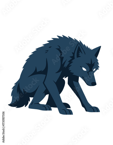 Predatory Wolf Character Illustration Animal Mascot Design