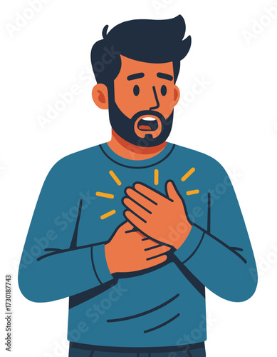 Man Chest Pain Attack Heart Problem Person Illness Symptom