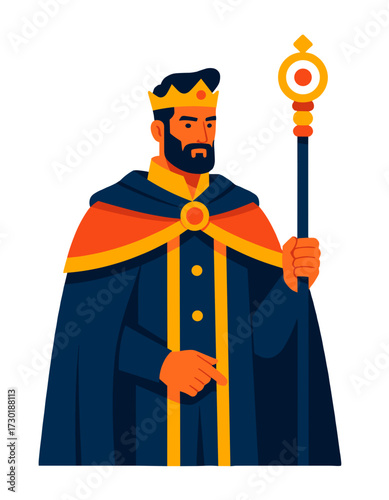 King Royal Crown Robe Scepter Monarch Authority Power Reign