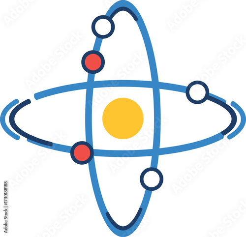 Stylized Atom Model Illustration