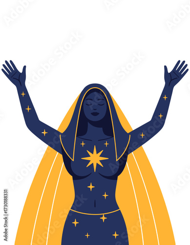 Divine Woman God Creator Magic Energy Universe Celestial Figure