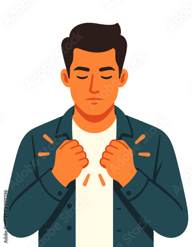 Man Inner Power Self Confidence Meditation Spiritual Awareness