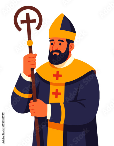 Catholic Bishop Priest Clergyman Religious Figure Pastor Flat Character