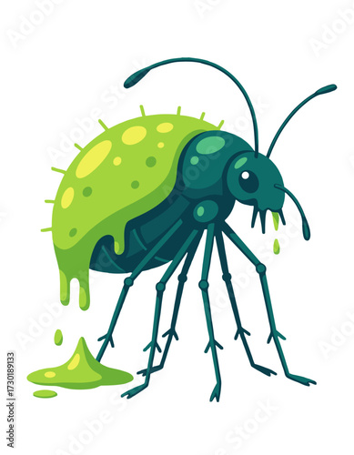 Green Slime Monster Insect Alien Creature Horror Halloween