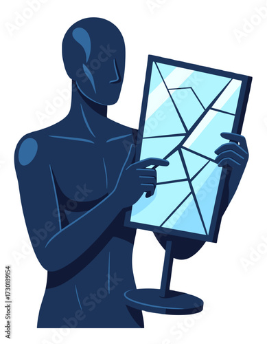 Mannequin Mirror Reflection Crisis Self  Disorder Mental Concept