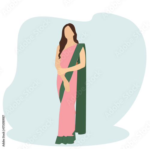 women wearing Indian clothes. An Indian women
